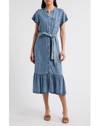 Rails - Kahlo Ruffle Hem Denim Midi Dress - Lyst