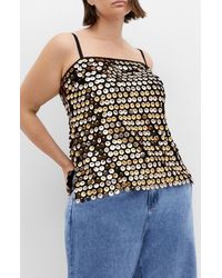 City Chic - Disco Paillette Sequin Camisole - Lyst