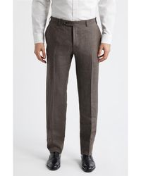 Canali - Siena Regular Fit Flat Front Linen Suit Pants - Lyst