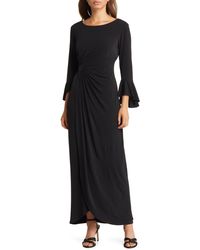 Connected Apparel - Bell Sleeve Gathered Waist Gown - Lyst