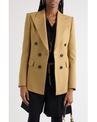 Chloé - Double Breasted Virgin Wool Grain De Poudre Blazer - Lyst