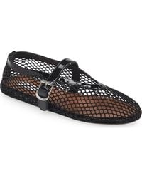 Alaïa - Rhinestone-Embellished Leather Ballet Flats - Lyst