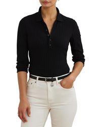 Ralph Lauren - Three Quarter Sleeve Rib Polo - Lyst