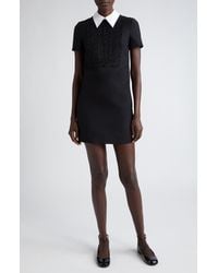 Valentino - Beaded Wool & Silk Crepe Couture Shift Dress - Lyst