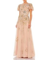 Mac Duggal - Embellished Butterfly Sleeve High Neck Gown - Lyst