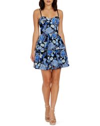 Dress the Population - Braelyn Floral Embroidered Tiered Cocktail Minidress - Lyst