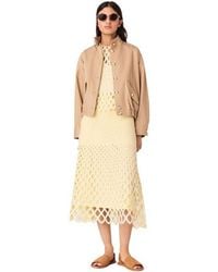 Maje - Crochet Skirt With Removable Lining - Lyst