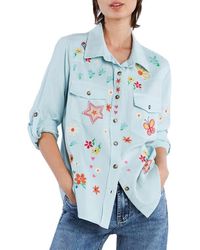 Billy T - Sketchbook Embroidered Button-Up Shirt - Lyst