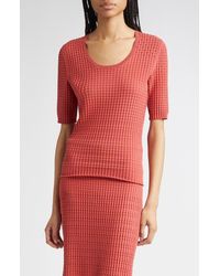 Lafayette 148 New York - Mixed Stitch Short Sleeve Sweater - Lyst