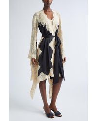 Zimmermann - Hypnotic Long Sleeve Satin & Lace Wrap Dress - Lyst