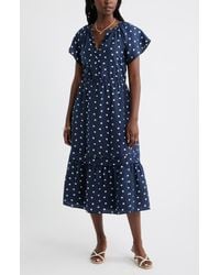 Caslon - Front Button Midi Dress - Lyst
