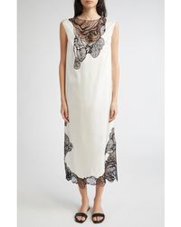 Loulou de Saison - Uma Lace Trim Silk Twill Maxi Dress - Lyst