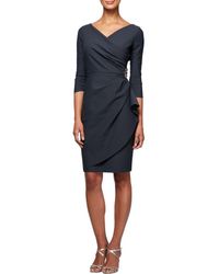 Alex Evenings - Contour Collection Embellished Ruched Sheath Cocktail Dress - Lyst