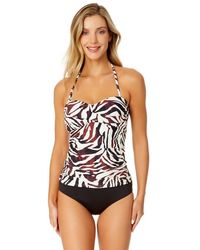 Anne Cole - Twist Front Bandeaukini Swim Top - Lyst