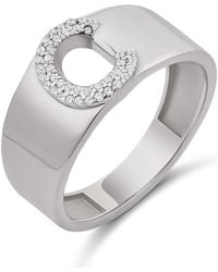 SHYMI - Pavé Signet Initial Ring - Lyst