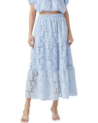 Endless Rose - Tiered Sequin Lace Maxi Skirt - Lyst