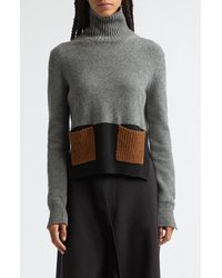 Plan C - Colorblock Turtleneck Wool & Cashmere Sweater - Lyst