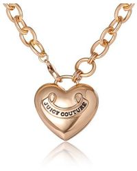 Juicy Couture - Tone Long Heart Pendant Necklace - Lyst