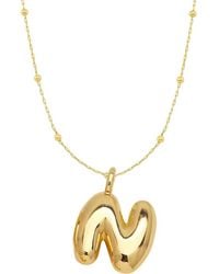 Emma Rae - 14K Plated Bubble Initial Pendant Necklace - Lyst