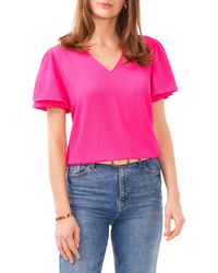Vince Camuto - Tulip Sleeve Crepe Top - Lyst