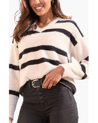 Lascana - Fuzzy Knit Striped Sweater - Lyst
