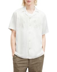 AllSaints - Aquila Embroidered Eagle Convertible Collar Camp Shirt - Lyst