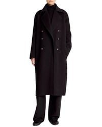 Vince - Double Breasted Long Wool-Blend Coat - Lyst