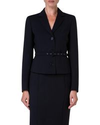 Akris Punto - Belted Stretch Wool Crepe Blazer - Lyst