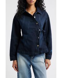 Damson Madder - Finella Asymmetric Denim Shirt Jacket - Lyst