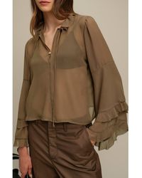 DELUC - Bradley Sheer Ruffle Shirt - Lyst