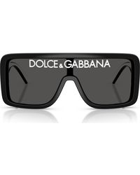 Dolce & Gabbana - 134Mm Rectangular Shield Sunglasses - Lyst