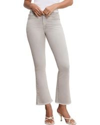 GOOD AMERICAN - Soft-Tech Good Legs Frayed Crop Mini Bootcut Jeans - Lyst