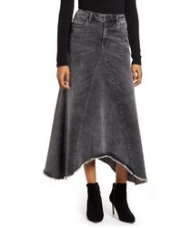 Wash Lab Denim - Long Denim Skirt - Lyst