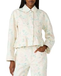 Steve Madden - Sloan Peplum Denim Jacket - Lyst