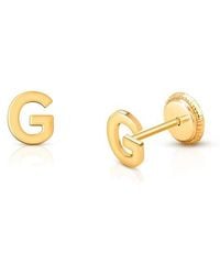 Tiny Blessings - 14K Initial Studs Screw Back Earrings - Lyst
