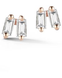 Dana Rebecca - Dana Rebecca Sadie Double Baguette Diamond Stud Earrings - Lyst