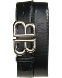 Balenciaga - Monaco Bb Calfskin Leather Belt - Lyst
