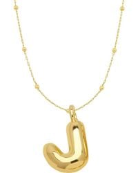 Emma Rae - 14K Plated Bubble Initial Pendant Necklace - Lyst