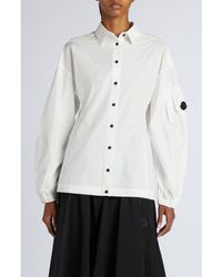Moncler - Logo Balloon Sleeve Cotton Button-Up Shirt - Lyst