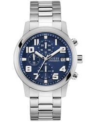 Guess - Atticus Silvertone Chronograph Bracelet Watch, 44Mm - Lyst