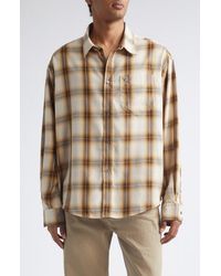 Ami Paris - Ami De Coeur Embroidered Boxy Plaid Button-Up Shirt - Lyst