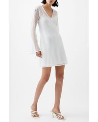 French Connection - Rudy Textured Long Sleeve Knit Minidress - Lyst