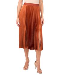 Halogen® - Pleated Slit Hem Midi Skirt - Lyst