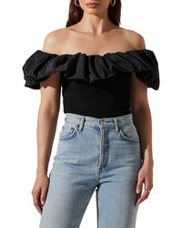 Astr - Cherie Ruffle Off The Shoulder Top - Lyst