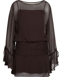 STAUD - Beatrix Long Sleeve Ruched Waist Dress - Lyst