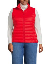 Lands' End - Plus Size Wanderweight Packable Down Vest - Lyst