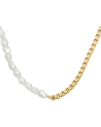 AllSaints - Imitation Pearl Link Necklace - Lyst