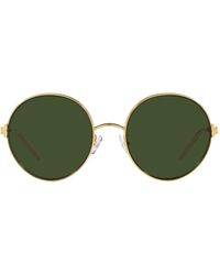 Tory Burch - T-Monogram Round Metal & Plastic Sunglasses - Lyst