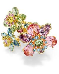 Swarovski - Idyllia Triple Crystal Flower Cocktail Ring - Lyst