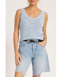Matty M - Lior Scoop Neck Crochet Tank - Lyst